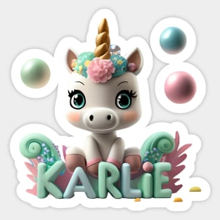 karlie unicorn Sticker